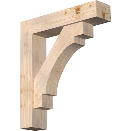 Ekena Millwork Merced Block Smooth Bracket w/ Offset Brace, Douglas Fir, 7 1/2"W x 34"D x 38"H BKT0806X34X38MRC05SDF